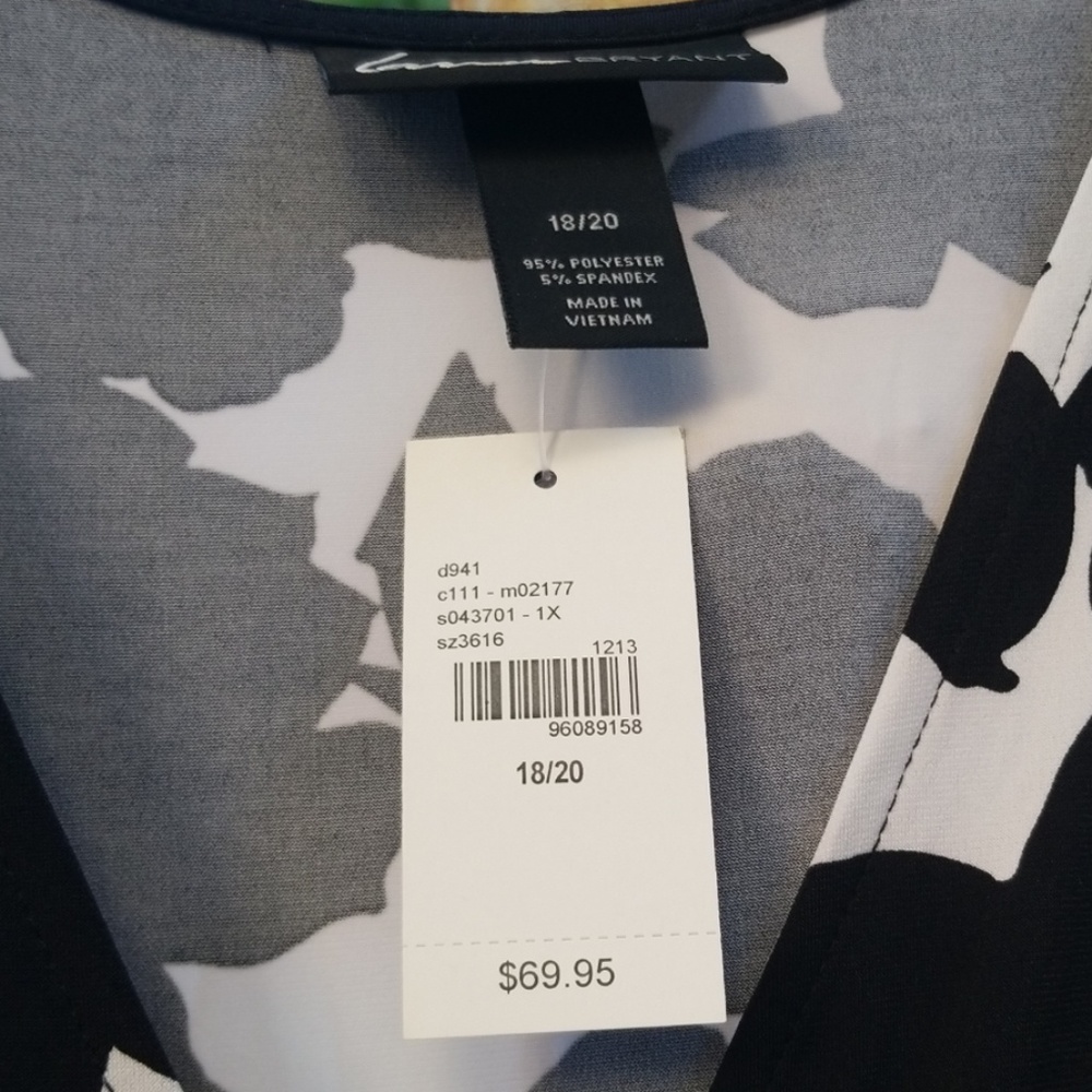 Lane Bryant Floral Black/White Wrap dress 18/20 - Picture 4 of 5